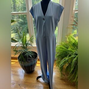 Baby Blue Button Up Jumpsuit